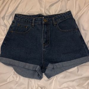 high waisted mom denim shorts